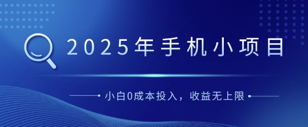 2025年手机小项目，简单易学，小白0成本投入，多劳多得-58创客网
