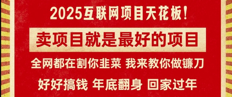 卖项目就是最好的项目，2025年互联网项目天花板-58创客网
