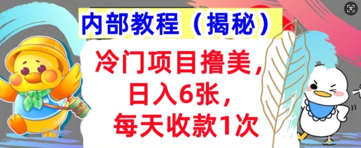冷门项目撸美金，日入几张，每天收款1次，内部方法，首次公开!-58创客网