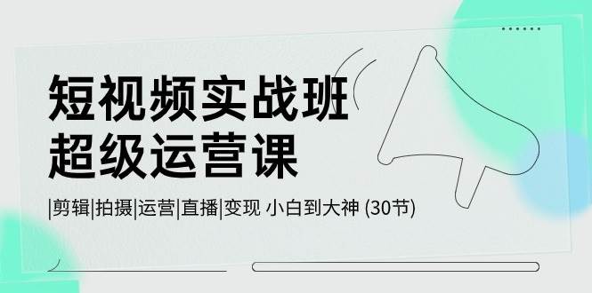 短视频实战班-超级运营课，|剪辑|拍摄|运营|直播|变现 小白到大神 (30节)-58创客网
