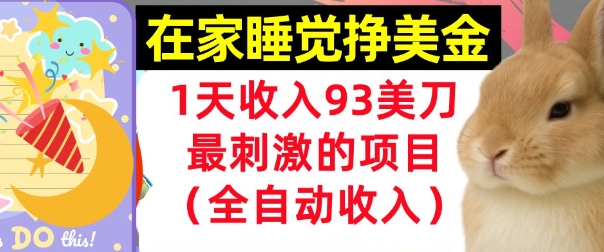 在家挣美金，1天收入93刀，最刺激的项目，0门槛，自动收入(首次公开)-58创客网