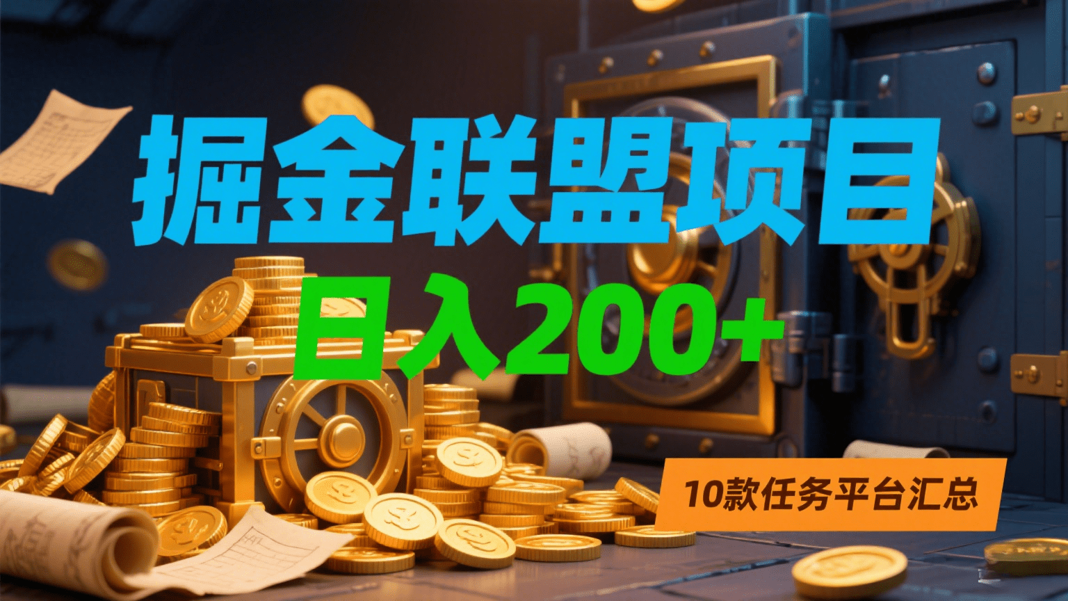 掘金联盟项目，日入200+，10款任务平台汇总-58创客网