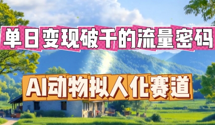 单日变现破k的流量密码，AI动物拟人化赛道-58创客网