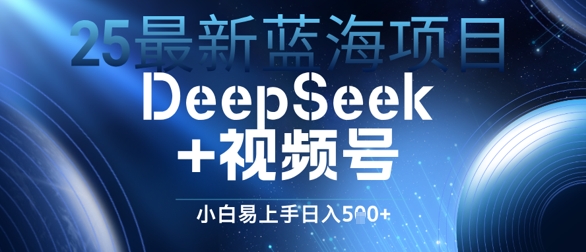 25最新蓝海项目DeepSeek+视频号，小白易上手日入几张-多米联创