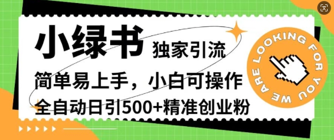 小绿书独家引流，简单易上手，小白可操作，全自动日引500+精准创业粉-多米联创