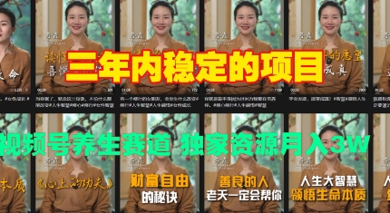 三年内稳定的项目 视频号养生赛道 独家资源月入过W-多米联创