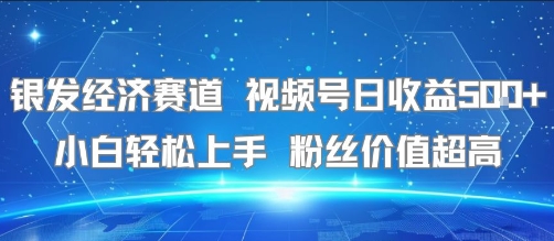 银发经济赛道 视频号日收益5张+ 小白轻松上手  粉丝价值超高-多米联创