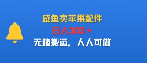 咸鱼卖苹果配件，日入3张+，无脑搬运，人人可做-多米联创