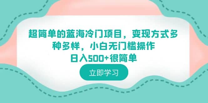 超简单的蓝海冷门项目，变现方式多种多样，小白无门槛操作日入500+很简单-多米联创
