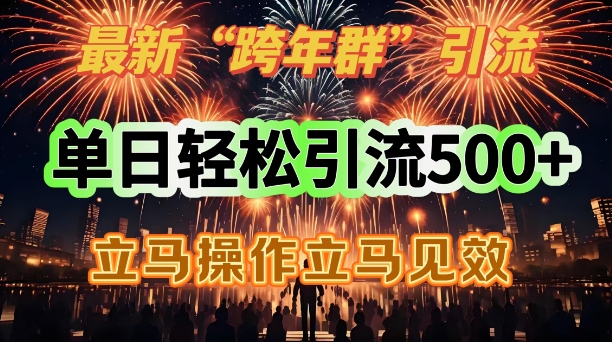 最新跨年群引流，单日轻松引流500，立马操作立马见效-多米联创
