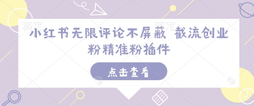 小红书无限评论不屏蔽 截流创业粉精准粉插件-多米网络