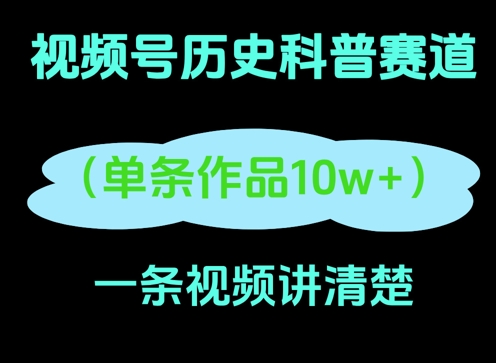 视频号历史科普赛道，一条作品10W+，AI一键生成-多米网络