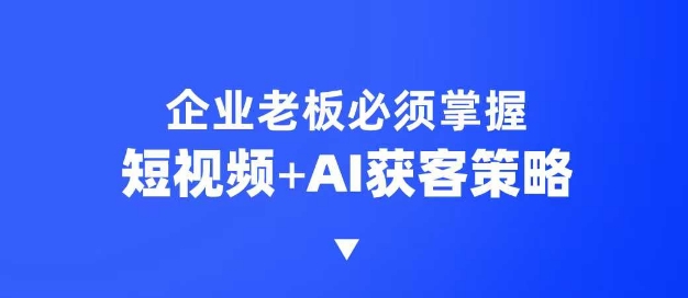 企业短视频AI获客霸屏流量课，6步短视频+AI突围法，3大霸屏抢客策略-多米网络