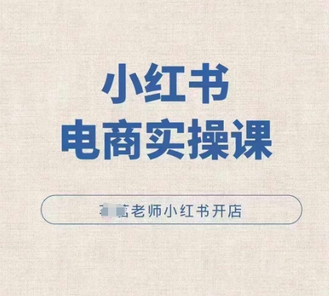 小红薯电商实操课，小红书开店实操必学课-多米网络