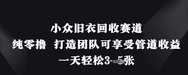 小众旧衣回收赛道，纯零撸 打造团队可享受管道收益，一天轻松3张-多米网络