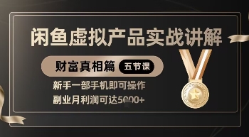 精品！闲鱼虚拟产品实战讲解，新手一部手机即可操作，副业月利润可达5k+-多米网络