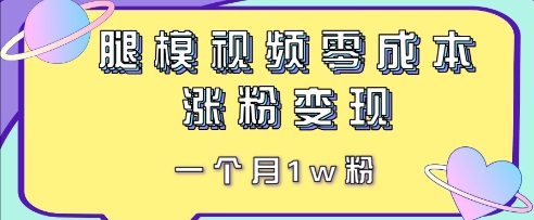 腿模视频，零成本涨粉变现，一个月1w粉-多米网络