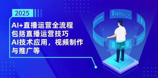 2025AI+直播运营全流程，包括直播运营技巧，AI技术应用，视频制作与推广等-多米网络