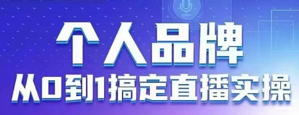 个人品牌：从0到1搞定直播实操，用直播为你的个人品牌赋能，六大实操板块，放大个人影响力-多米网络
