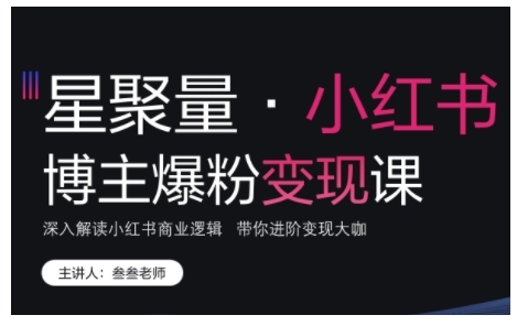 小红书博主爆粉变现课，深入解读小红书商业逻辑，带你进阶变现大咖-多米网络