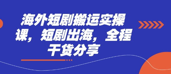 海外短剧搬运实操课，短剧出海，全程干货分享-多米网络