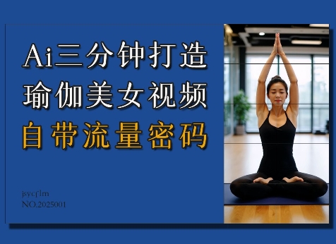 Ai3分钟打造瑜伽美女视频，自带流量密码-多米网络