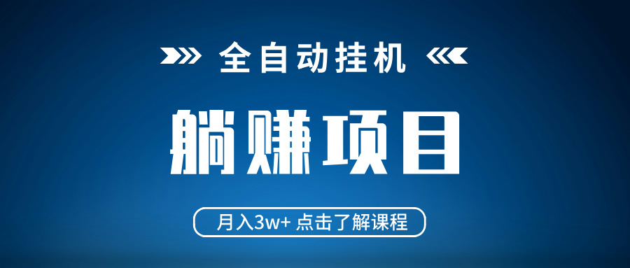 全自动挂机项目 月入3w+ 真正躺平项目 不吃电脑配置 当天见收益-多米网络