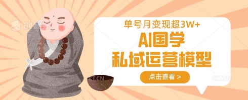 AI国学私域运营模型，单号月变现过W-多米网络