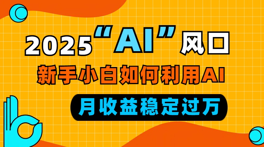 2025“ AI ”风口，新手小白如何利用ai，每月收益稳定过万-多米网络