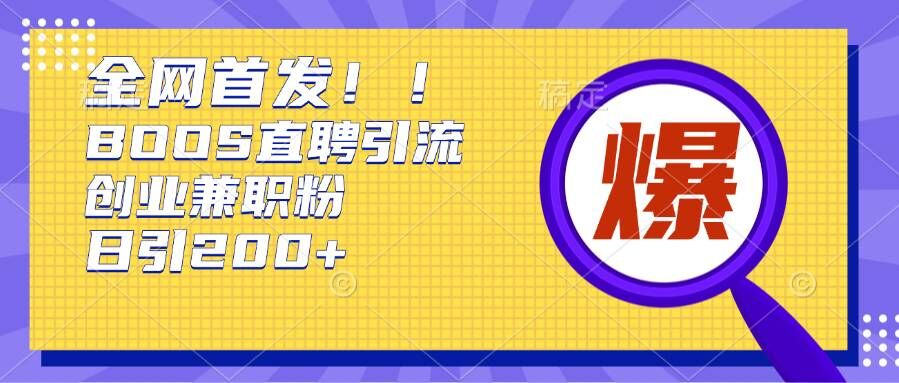 通过Boss直聘，每天轻松钓到200+多条创业大鱼的秘籍【揭秘】-多米网络