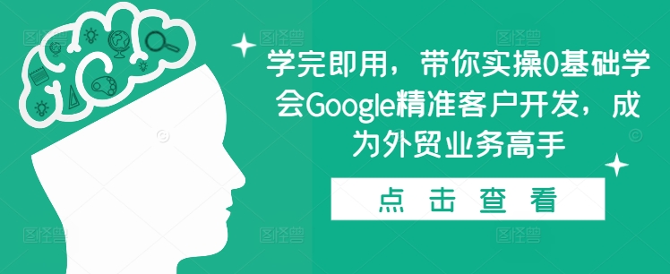学完即用，带你实操0基础学会Google精准客户开发，成为外贸业务高手-多米网络