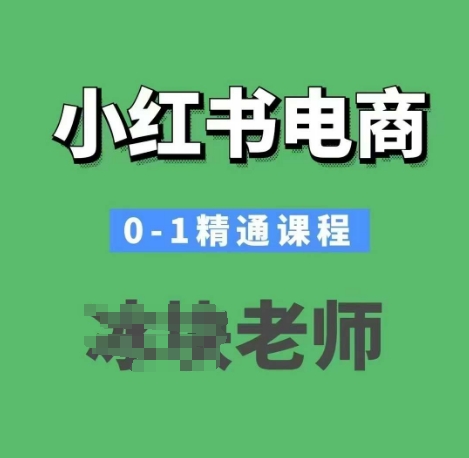 小红书电商0-1精通课程，小红书开店必学课程-多米网络