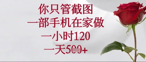 你只管截图，一部手机在家操作，一小时120.一天5张【揭秘】-多米网络