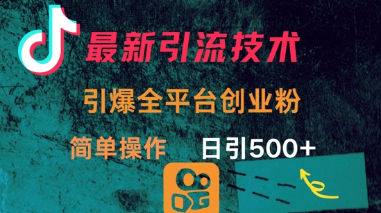 最新引流方法，引爆全平台的一个创业粉，简单操作日引300+-多米网络