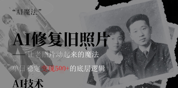 AI 魔法：让泛黄旧照变成朋友圈爆款视频，私域转化率提升50%，单日变现5张-多米网络
