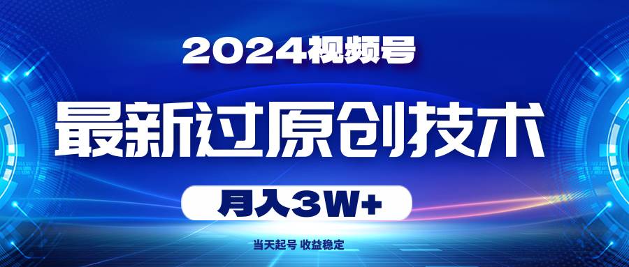 2024视频号最新过原创技术，当天起号，收益稳定，月入3W+-多米网络