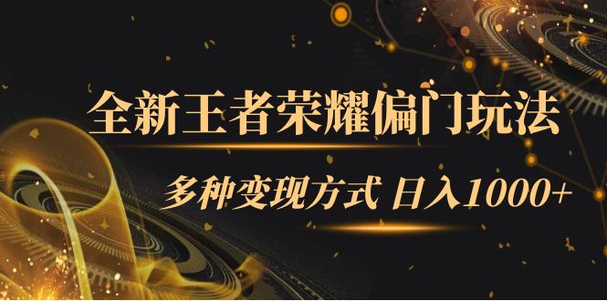 全新王者荣耀偏门玩法，多种变现方式 一天1000+小白闭眼入（附1000G教材）-多米网络