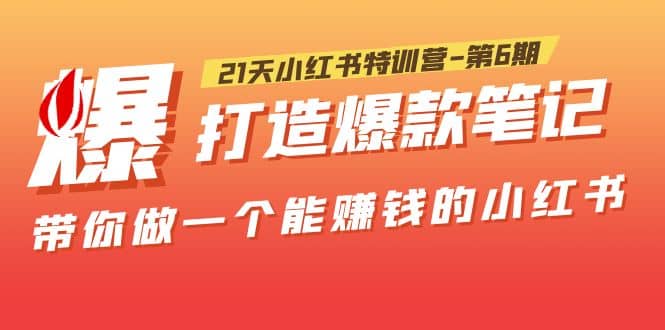 21天小红书特训营-第6期，打造爆款笔记，带你做一个能赚钱的小红书-多米网络