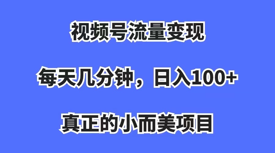 视频号流量变现，每天几分钟，收入100+，真正的小而美项目-多米网络