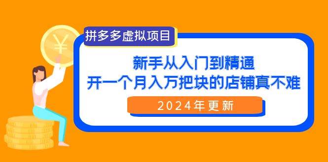拼多多虚拟项目：入门到精通，开一个月入万把块的店铺 真不难（24年更新）-多米网络