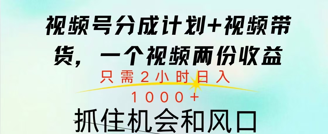 视频号橱窗带货， 10分钟一个视频， 2份收益，日入1000+-多米网络