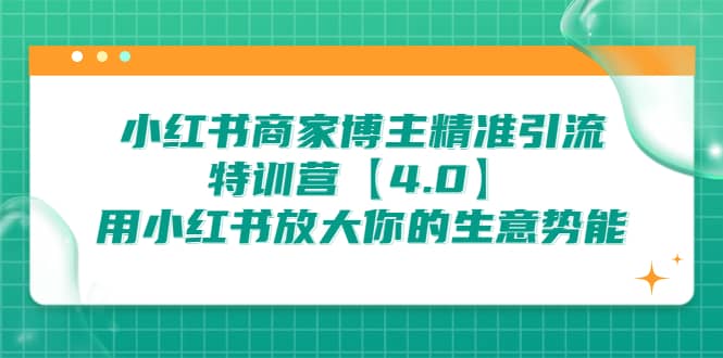 小红书商家 博主精准引流特训营【4.0】用小红书放大你的生意势能-多米网络