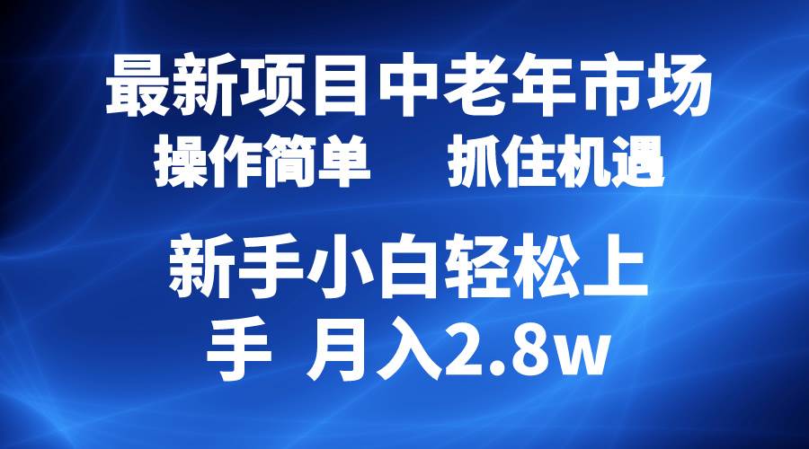 2024最新项目，中老年市场，起号简单，7条作品涨粉4000+，单月变现2.8w-多米网络