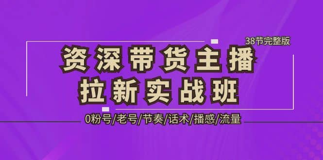 资深·带货主播拉新实战班，0粉号/老号/节奏/话术/播感/流量-38节完整版-多米网络
