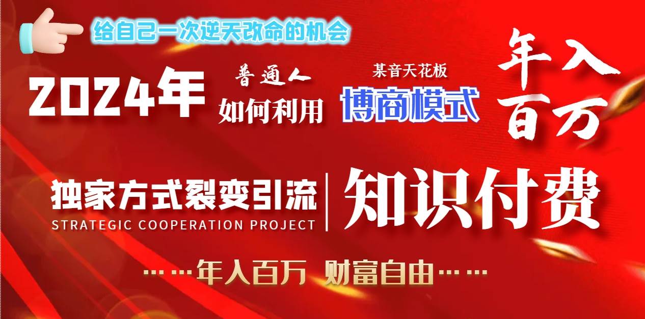 2024年普通人如何利用博商模式做翻身项目年入百万，财富自由-多米网络