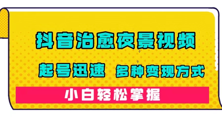 抖音治愈系夜景视频，起号迅速，多种变现方式，小白轻松掌握（附120G素材）-多米网络