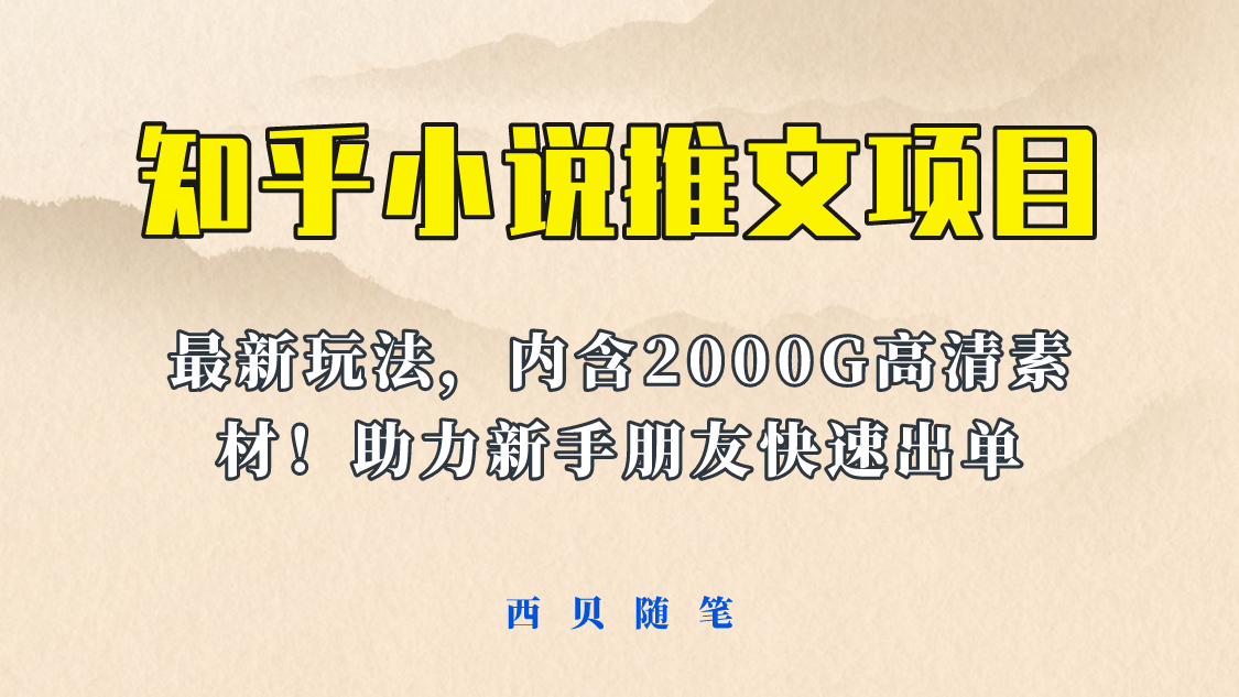 最近外面卖980的小说推文变现项目：新玩法更新，更加完善，内含2500G素材-多米网络