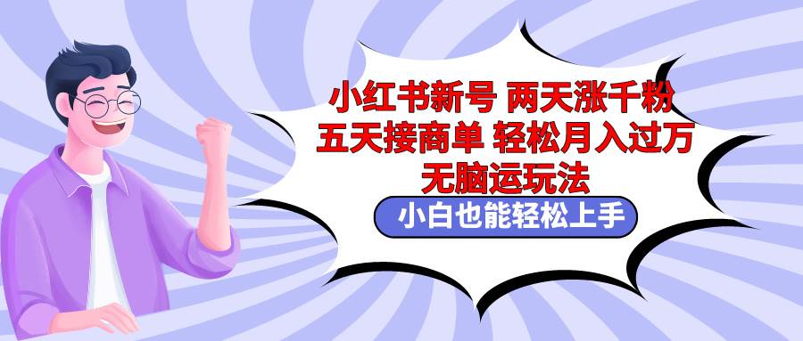 小红书新号两天涨千粉五天接商单轻松月入过万 无脑搬运玩法 小白也能轻…-多米网络