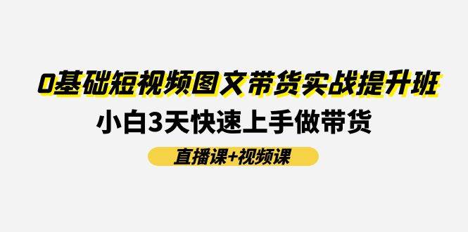 0基础短视频图文带货实战提升班(直播课+视频课)：小白3天快速上手做带货-多米网络