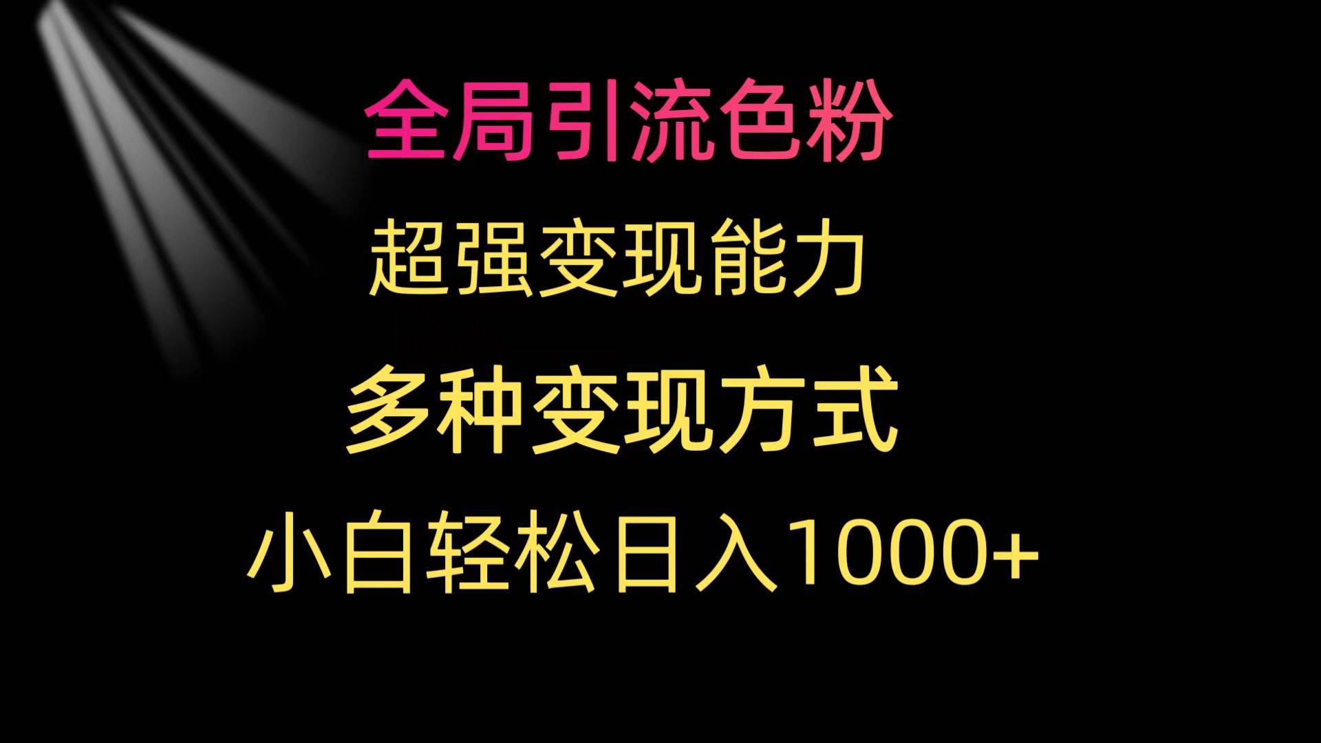 全局引流色粉 超强变现能力 多种变现方式 小白轻松日入1000+-多米网络